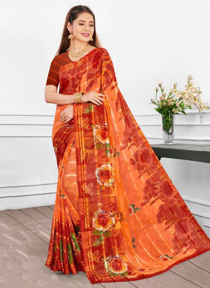 RadhaRani Weightless Satin Patti Trendy Look designer Casual Wear Sarees Collection 21021-21028